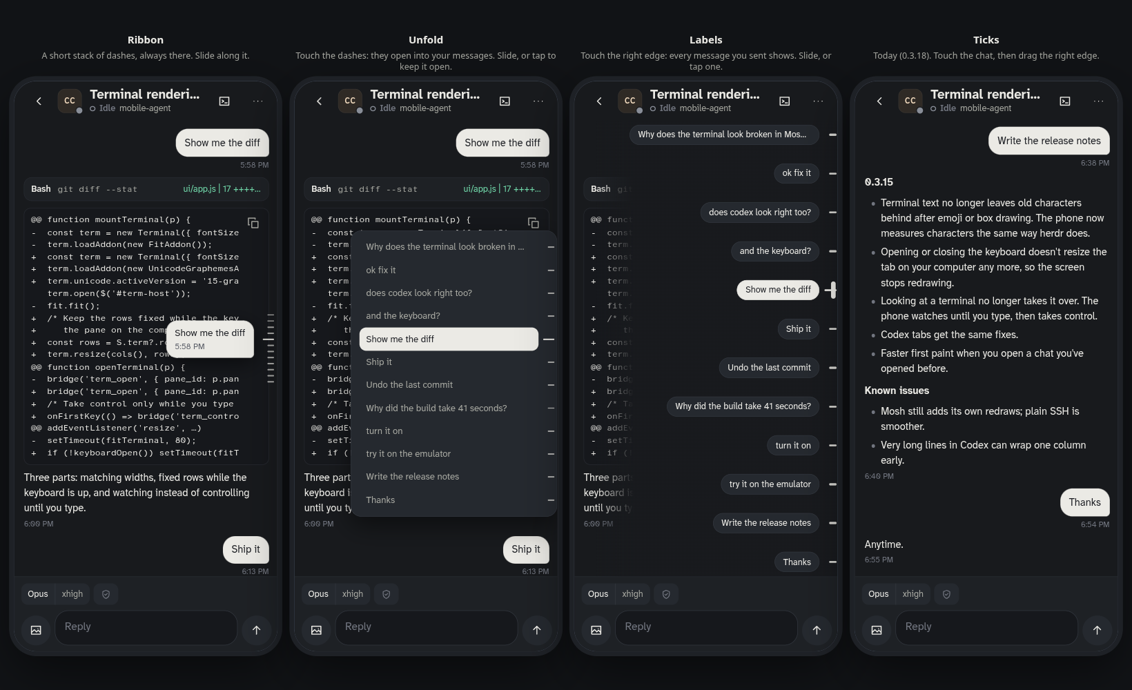Revised Mobile Agent comparison with compact ribbon navigation.